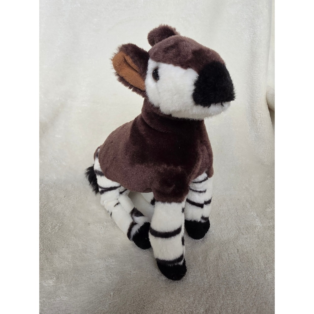 Nature Planet Okapi Plush Stuffed Animal Brown Zebra Striped Wildlife Toy 8 Inch